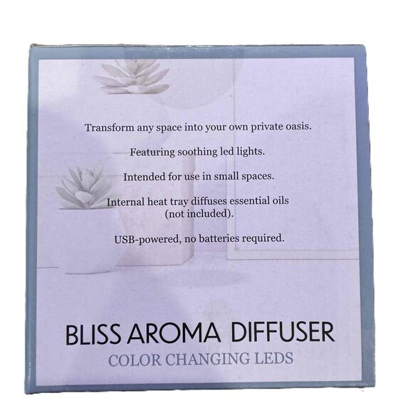 New Bliss Aroma Diffuser Soothing Color Changing LED USB-Powered - Picture 2 of 3